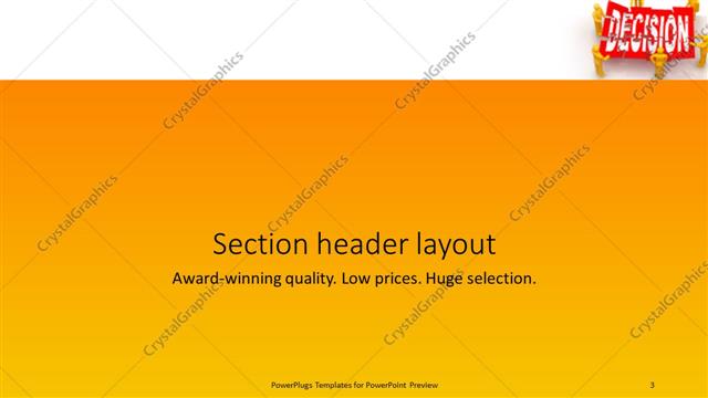 Section Header presentation slide layout
