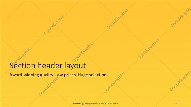 Section Header presentation slide layout