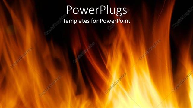  Presentation with flames - Orange flames against black background, fireplace