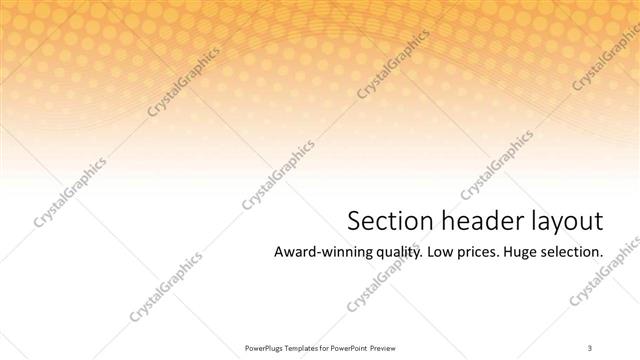 Section Header presentation slide layout