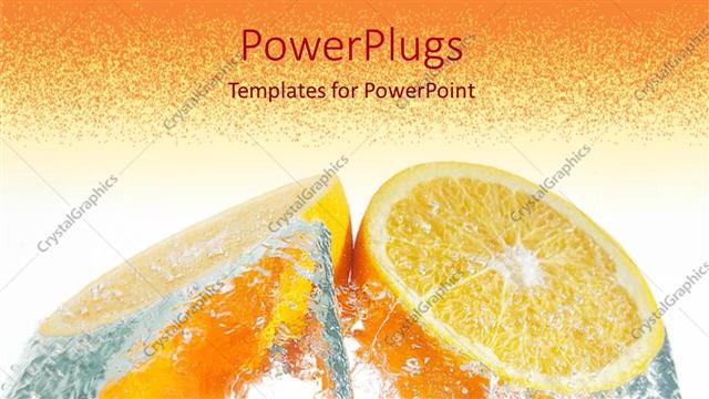  Presentation with healthy nutrition - Orange halves with water, healthy eating, nutrition