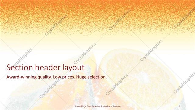 Section Header presentation slide layout