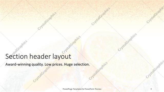 Section Header presentation slide layout