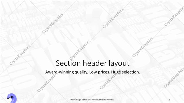 Section Header presentation slide layout