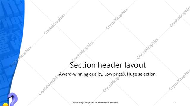 Section Header presentation slide layout