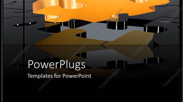  Presentation with black business - Orange missing puzzle piece as a metaphor on a black and grey background