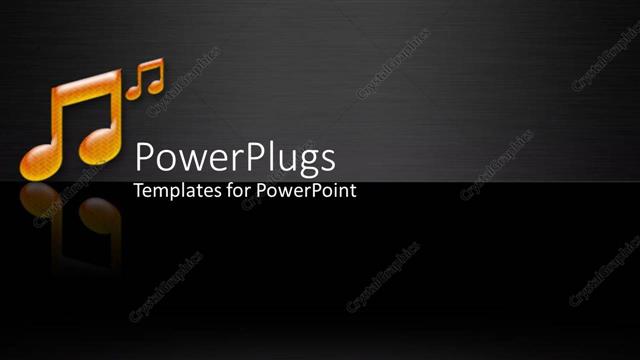  Presentation with music notes - Orange music notes black background
