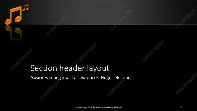 Section Header presentation slide layout