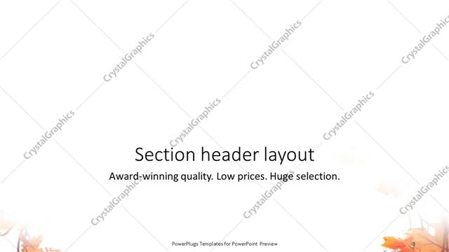 Section Header presentation slide layout