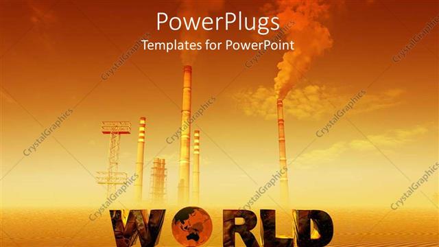  Presentation with pollution - Orange texts that spells out the words 