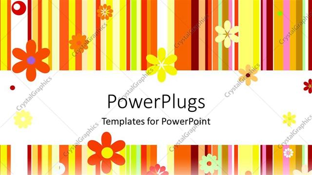  Presentation with yellow orange - Orange and yellow flowers on stripes