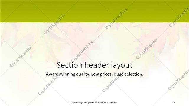 Section Header presentation slide layout
