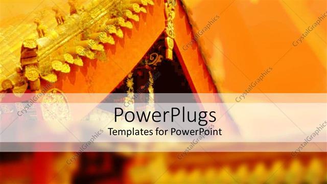  Presentation with asia - Oriental architecture depicting oriental styled roof corner with golden roof