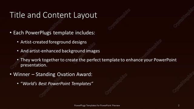 Title and Content presentation slide layout