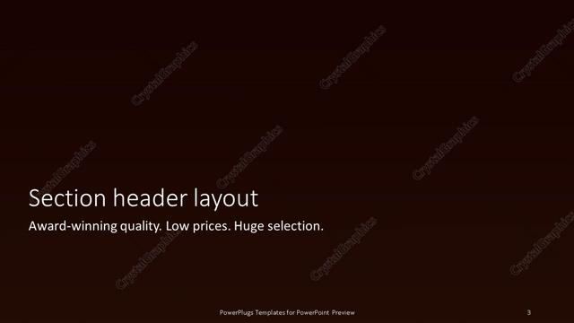 Section Header presentation slide layout
