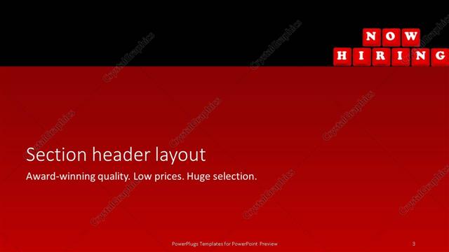 Section Header presentation slide layout