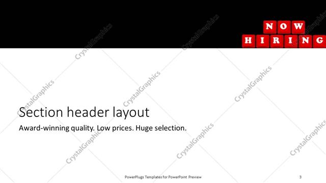 Section Header presentation slide layout