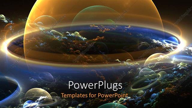  Presentation with astronomy - Outerspace planet bubbles with clouds, astronomy