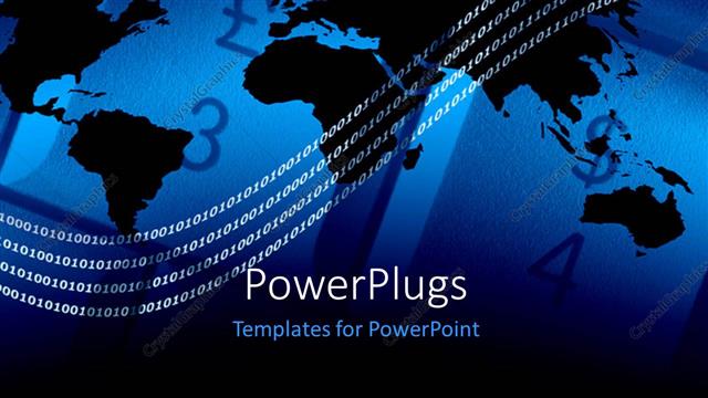  Presentation with circuit - Outline of world map over abstract background and digital circuit lines
