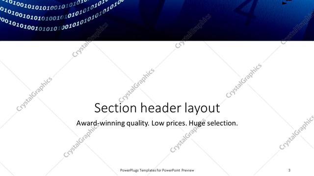 Section Header presentation slide layout