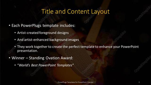 Title and Content presentation slide layout