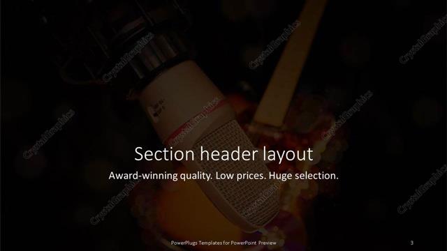 Section Header presentation slide layout