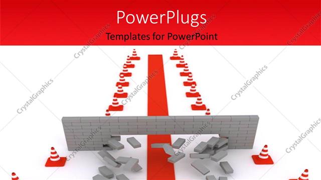  Presentation with obstacles - Overcoming of  hurdles and obstacles with white color 