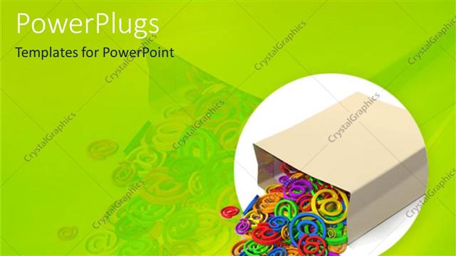  Presentation with spilling - Overturned paper bag spilling multicolored at signs