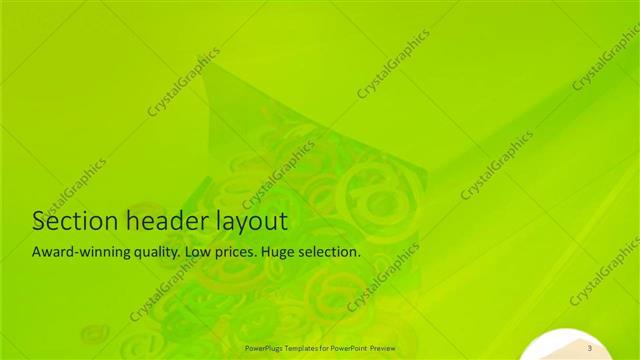 Section Header presentation slide layout