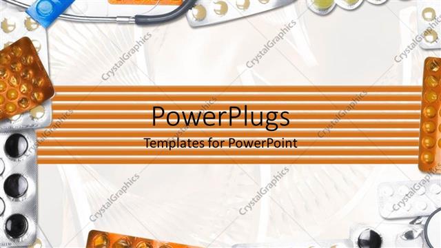  Presentation with packs - Packs of pills with stethoscope on white background