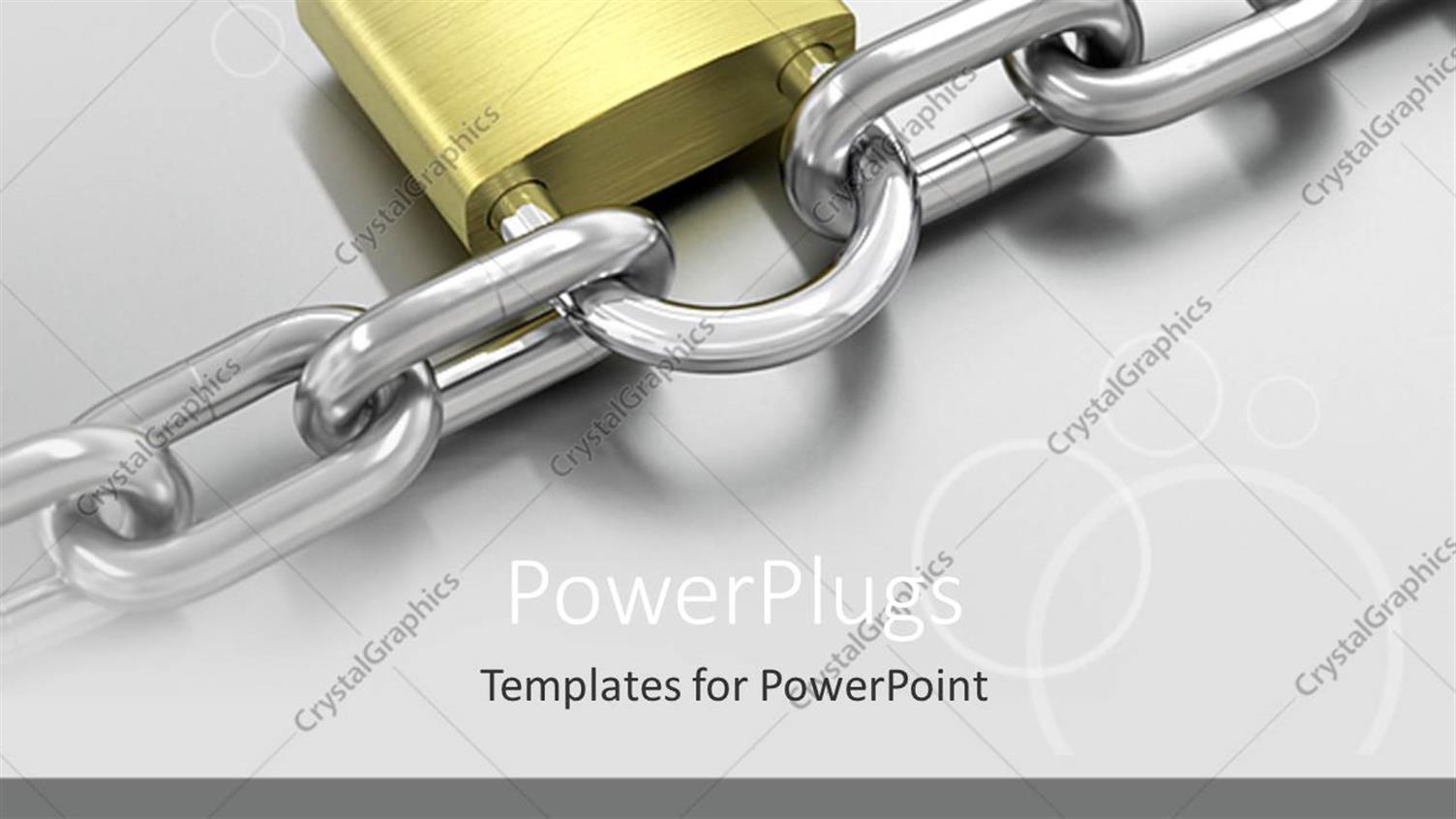 Featuring Padlock on Chain, Security, Gray Background