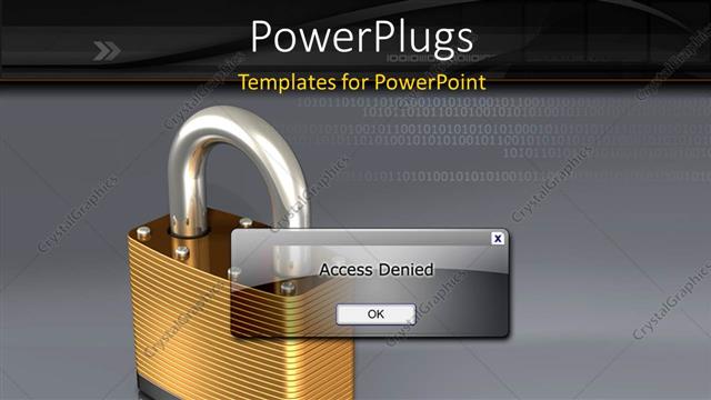  Presentation with padlock - A padlock with text that spell out the words