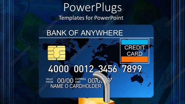  Presentation with credit card - Padlocked credit card with computer chip