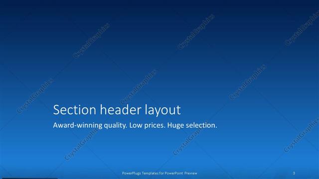 Section Header presentation slide layout