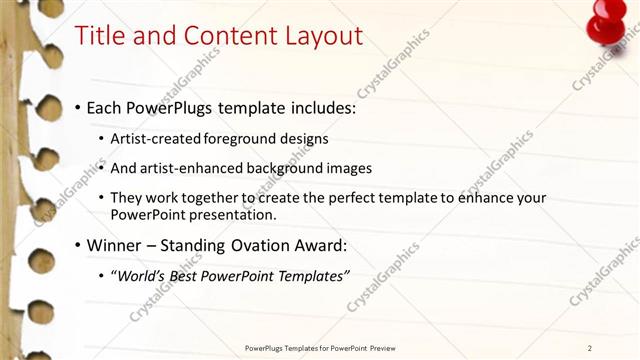 Title and Content presentation slide layout