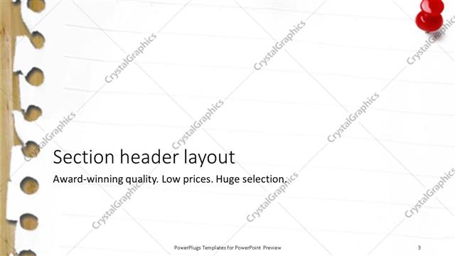 Section Header presentation slide layout