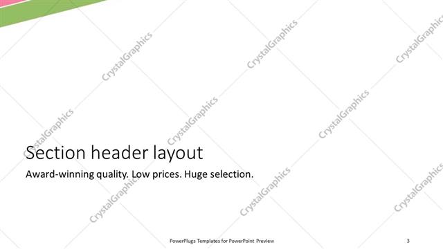 Section Header presentation slide layout