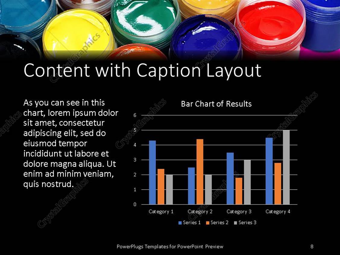 PowerPoint Template paint buckets with brush on palette (22985)