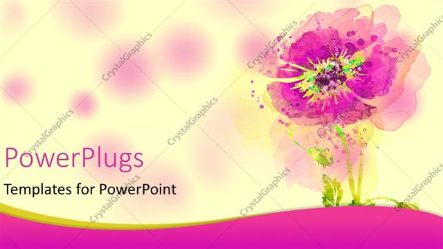  Presentation with flower watercolor - A close up view of a painted purple flower