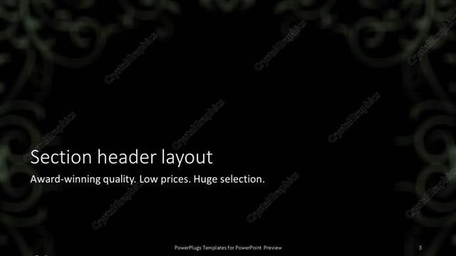 Section Header presentation slide layout