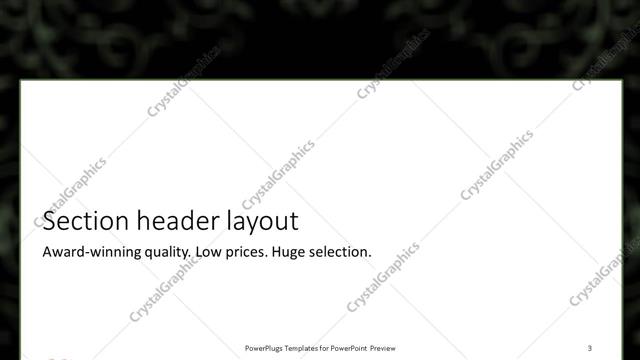 Section Header presentation slide layout