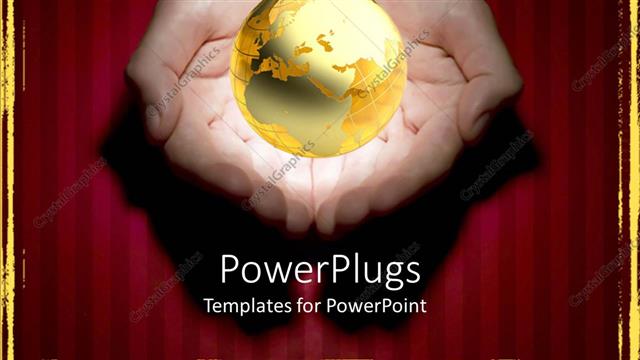  Presentation with hands heart - A pair of adult hands holding an earth globe