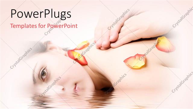  Presentation with spa - A pair of adult hands massaging a pretty lady