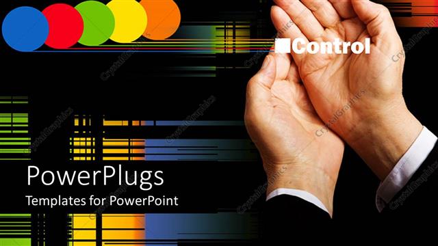  Presentation with control - Pair of adult hands placed together with colorful dots