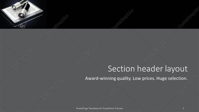 Section Header presentation slide layout