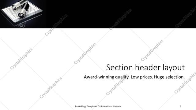 Section Header presentation slide layout
