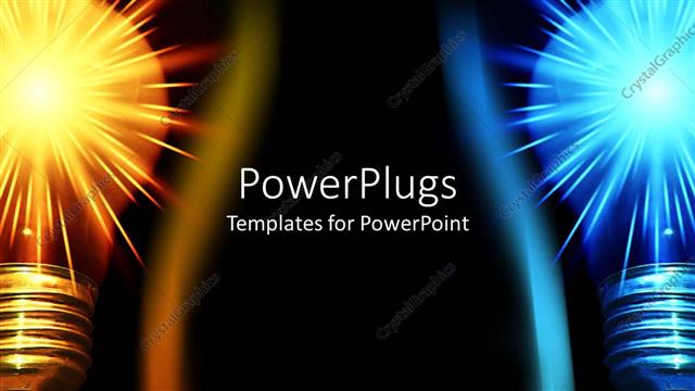  Presentation with ideas - A pair of bulbs glowing together with dark background