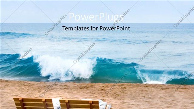  Presentation with chairs - A pair of chairs present on a beach with tides coming by