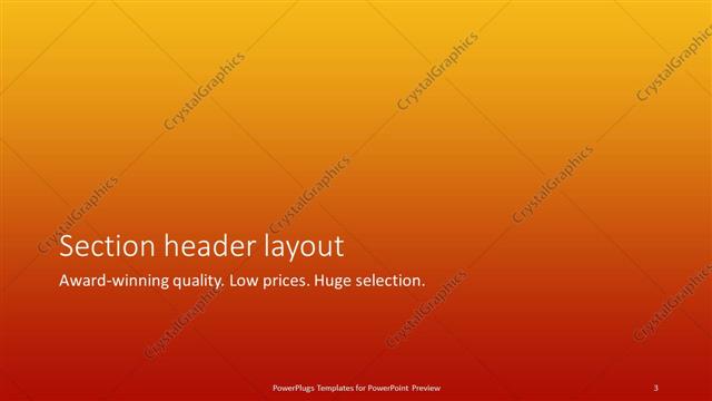 Section Header presentation slide layout
