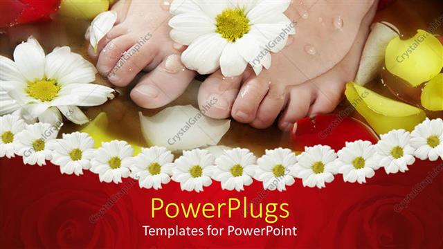  Presentation with aromatherapy - A pair of feet with flowers and water